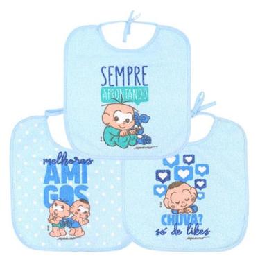 Imagem de BABADOR Turma da Monica BABY COM 3 UNIDADES 20,5 CM X 22 CM, Cebolinha