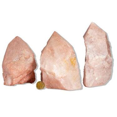 Imagem de 05 Cristal Rosa Pé e Bico Serrado 1 a 2Kg 10 a 20cm Tipo B - Cristaisd