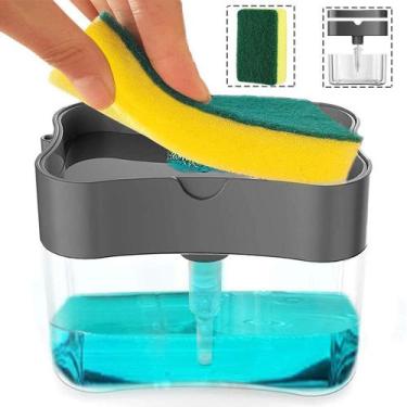 Imagem de Dispenser Detergente Porta Esponja  Dosador Suporte Bucha Limpeza Cozi