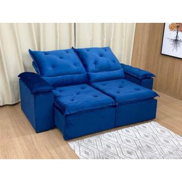 Imagem de Sofá Retrátil Reclinável Athenas 2m Azul - Atenas