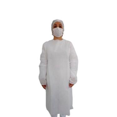 Imagem de Avental Descartável Tnt C/ Manga Longa 50gr - Kit 10 Unid - R3A MEDICA