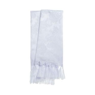 Imagem de Manta para sofá em Tecido Jacquard Branco Medalhão Tradicional - Jacqu