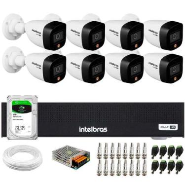 Imagem de Kit 8 Câmeras Segurança Color 1080p 2.8mm Dvr Intelbras 1tb
