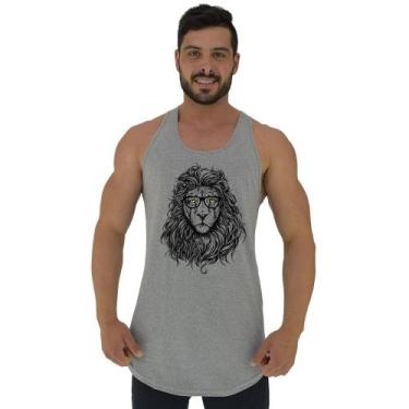 Imagem de Regata Longline Estampada Masculina MXD Conceito Leão Style, P, Cinza,