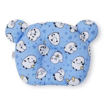 Imagem de Travesseiro Plagiocefalia Para Bebe Cabeça Chata - OVELHA AZUL - CLICK