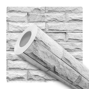 Imagem de Papel De Parede Adesivo Lavável Tijolinho Branco 3D Churrasqueira Quar