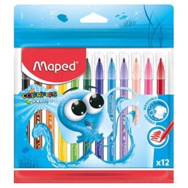 Imagem de Caneta Hidrografica Ocean Polvo Estojo X 12 Cores - Maped