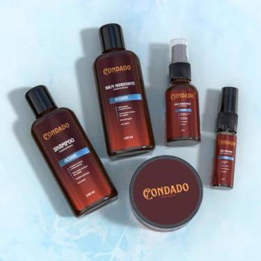 Imagem de Kit Barba Cabelo Bigode Oceano Floresta Condado Amadeirado Refrescante Shampoo Balm Creme Colônia (Oceano)
