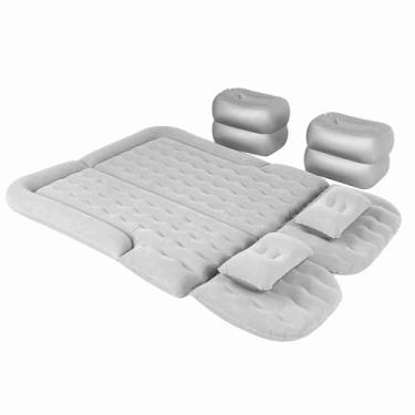 Imagem de Colchão de Ar Inflável para Carro, Cama de Viagem Espessada, Almofada de Dormir, Acessório Portátil, Suv, Cama de Ar para Acampamento (Cinza)