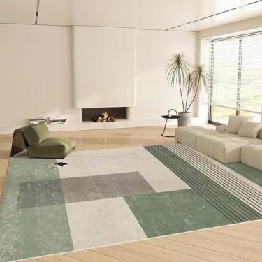 Imagem de Tapete decorativo artístico geométrico verde com listras pretas, tapetes para sala de estar, tapete luxuoso para casa, tapetes confortáveis e macios para quarto, YHT141, C, 300x400 CM