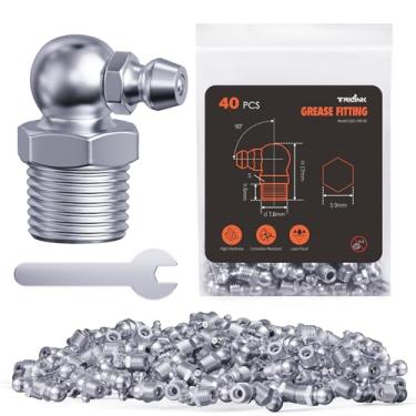 Imagem de TRILINK Acessórios de graxa, bicos de graxa métrica, kit de acessórios de graxa Zerk com chave para instalação rápida – Ideal para máquinas automotivas, agrícolas e industriais (M8-90 (40 peças))