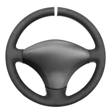 Imagem de MEWANT Capa de volante de carro costurada à mão de camurça para Toyota Yaris (Yaris Verso) 1999-2005 / Vitz 1999-2005 / Probox 2002-2014 / Sienta 2003-2013 / Succeed 2002-2014/ Echo 1999-2005/ Porte