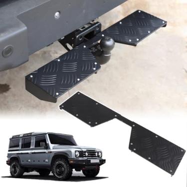 Imagem de Bekantogy Pedal de engate de reboque de carro compatível com INEOS Grenadier 2020-2025 Pedal de dobradiça de para-choque, protetor de para-choque traseiro com trava de pino e estabilizador