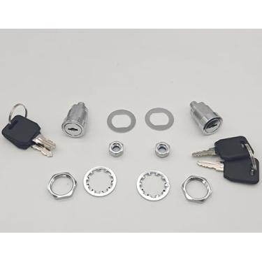 Imagem de Armstrong Fechaduras de substituição para cofres empilháveis (pacote com 2), acabamento cromado, travas de chave de substituição direta para armários de armas empilháveis e sentinelas, resistente ao