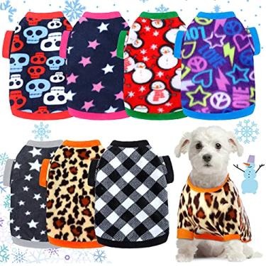 Imagem de 7 peças de suéteres quentes para cães roupas de inverno de lã macia para filhotes suéter de animais de estimação casaco grosso roupas para cachorro Teddy Chihuahua Yorkshire Poodle (Grande) (Grande)