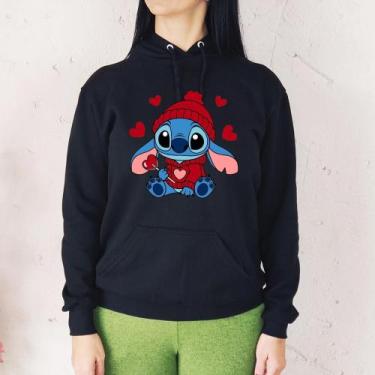 Imagem de Moletom Flanelado Estampado Desenho Canguru Blusa Casaco Algodão Femin