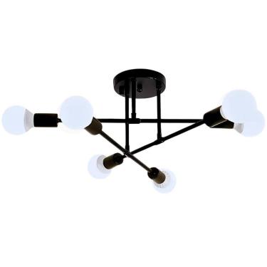 Imagem de Lustre Teto Moderno Luminária 6 Lâmpadas - Preto