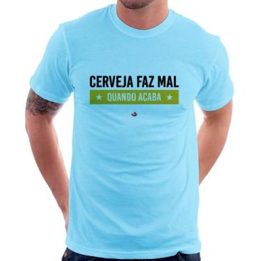 Imagem de Camiseta Cerveja faz mal, quando acaba - Foca na Moda, Azul bebê, M