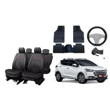Imagem de Conjunto de capa couro Jac T40 2018 a 2024 + tapete + para-brisa - aer
