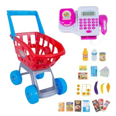 Imagem de Brinquedo Caixa Registradora Com Carrinho de Compras Infantil E Acessórios
