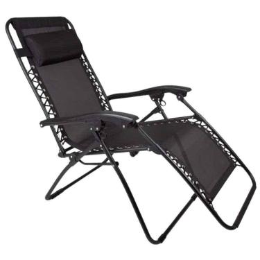 Imagem de Cadeira Sevilha Reclinável 21 Posições 120Kg Preta MOR