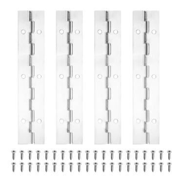Imagem de PATIKIL Dobradiça de piano de 15 x 3 cm, dobradiça contínua de aço inoxidável 4Plver 304 com furos para porta de portão de piano, caixa de armazenamento de madeira, barco, armário, prata