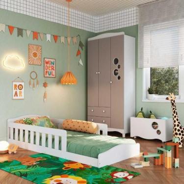 Imagem de Cama Infantil com Guarda Roupa 3 Portas e Caixa Organizadora - Complet