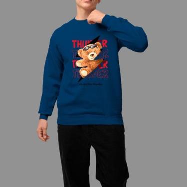 Imagem de Moletom Gola Careca Basico Masculino Casual Confortável Tecido Macio T