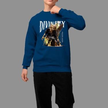 Imagem de Moletom Gola Careca Basico Masculino Casual Confortável Inverno Blusa 