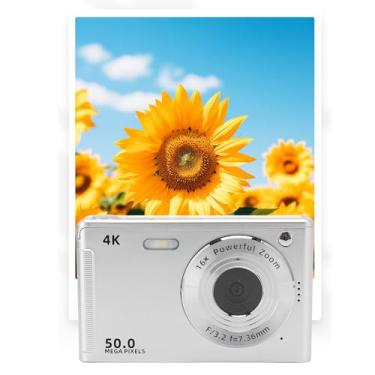 Imagem de Câmera Digital, Câmera de Vlogging de 50mp FHD 4K Com Câmera de Retrato de 4K Zoom Anti Shake, AF de Foco Automático Com Luz de Preenchimento, Câmera Compacta de Tela de 2,8