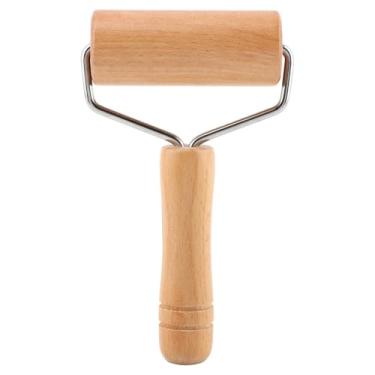 Imagem de Rolo de massa de madeira para massa de pizza, massa de bolinho, rolo de massa antiaderente (madeira)