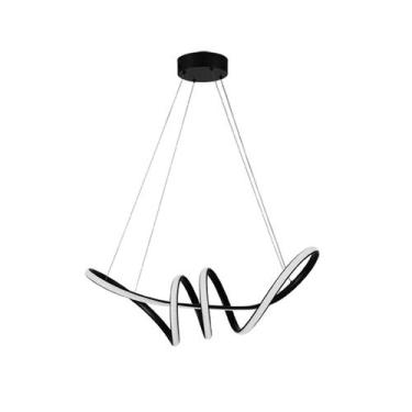 Imagem de Pendente LED LOOP 38W Luz Quente 3000K - Taschibra, Preto