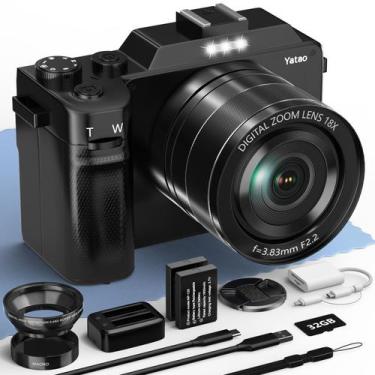 Imagem de Câmera digital Yatao 4K 64MP WiFi com lente grande angular e macro de 