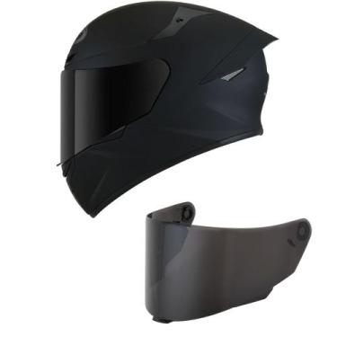 Imagem de Capacete Kyt Tt Course Plain Preto Fosco Mais Viseira Fumê, 60
