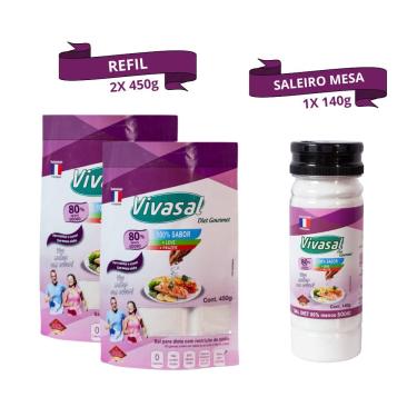 Imagem de Kit 03 Unidades Vivasal Diet Gourmet 80% Menos Sódio