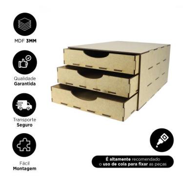 Imagem de  Gaveteiro Organizado Papel Porta Documento Escritório  - R9 Decor