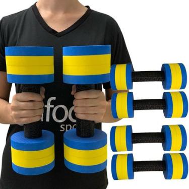 Imagem de Kit 2 Pares de Halteres Hidroginástica Redondo em EVA DF4016-AZ 2-3Kg 