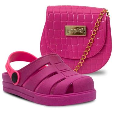 Imagem de Kit Bolsa E Babuche Infantil Sandalia Moda Feminina Menina Leve Confortavel K29 (Rosa Pink, BR, Criança de 4 a 8 anos, Numérico, 26)