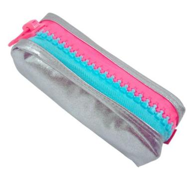 Imagem de Estojo Escolar Zíper Grande Tratorado Neon Brilhante Glitter - Win Pap