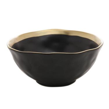 Imagem de Bowl de Porcelana Dubai Preto e Dourado 7cm x 15cm - Wolff
