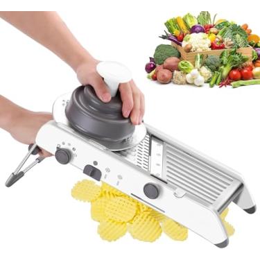 Imagem de Mandoline Profissional 18 em 1 – Cortador e Fatiador de Legumes e Frutas em Aço Inoxidável – Ralador Multifuncional com 2 Lâminas, 4 Espessuras e 3 Formatos Ajustáveis – Cozinha Prática e Segura