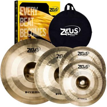 Imagem de SET PRATOS P/ BATERIA ZEUS HYBRID SET C LIGA B20 14" 16" 20" C/ BAG