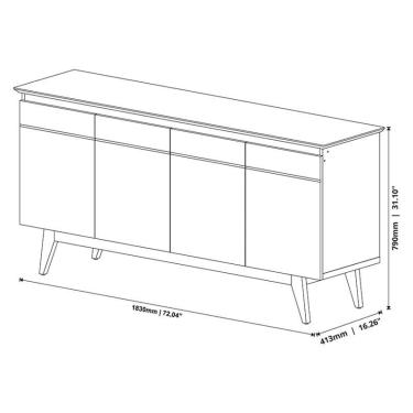 Imagem de Aparador para Sala Buffet Ambiente Classic 1.8 Off White - Imcal