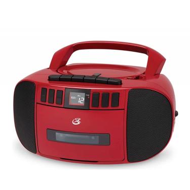 Imagem de Boombox gpx BCA209R portátil am/fm com cd e cassete vermelho