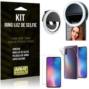 Imagem de Ring Luz de Selfie Xiaomi Mi 9 Flash Ring + Capa Silicone + Película Vidro - Armyshield