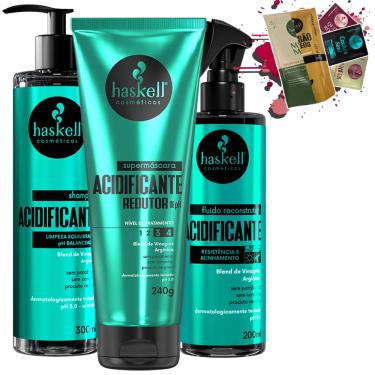 Imagem de Kit Haskell Acidificante Sh 300ml Másc 240gr e Fluido 200ml