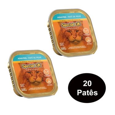 Imagem de Kit 20 Racoes Special Cat Pate Gatos Adultos Peixe 100g