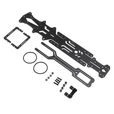 Imagem de Kit de Chassi de Fibra de Carbono, CNC Usinado de Fácil Instalação Substituição Flexível de Alta Resistência RC Chassis de Carro Profissional para 1:10 RC Drift Car (Preto)