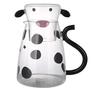 Imagem de Jarra de água de vidro com xícara, conjunto de garrafa de água de cabeceira de 1800 ml, copo de bebida, copo de bebida, caneca de café para leite e chá gelado, garrafa de água