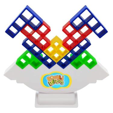 Imagem de Jogo Educativo Equilibrista Tetris | Equili Blocks com Cartas de Desafio | Estimula Raciocínio Lógico e Coordenação Motora |Brinquedo Inteligente Familiar (artbrink)